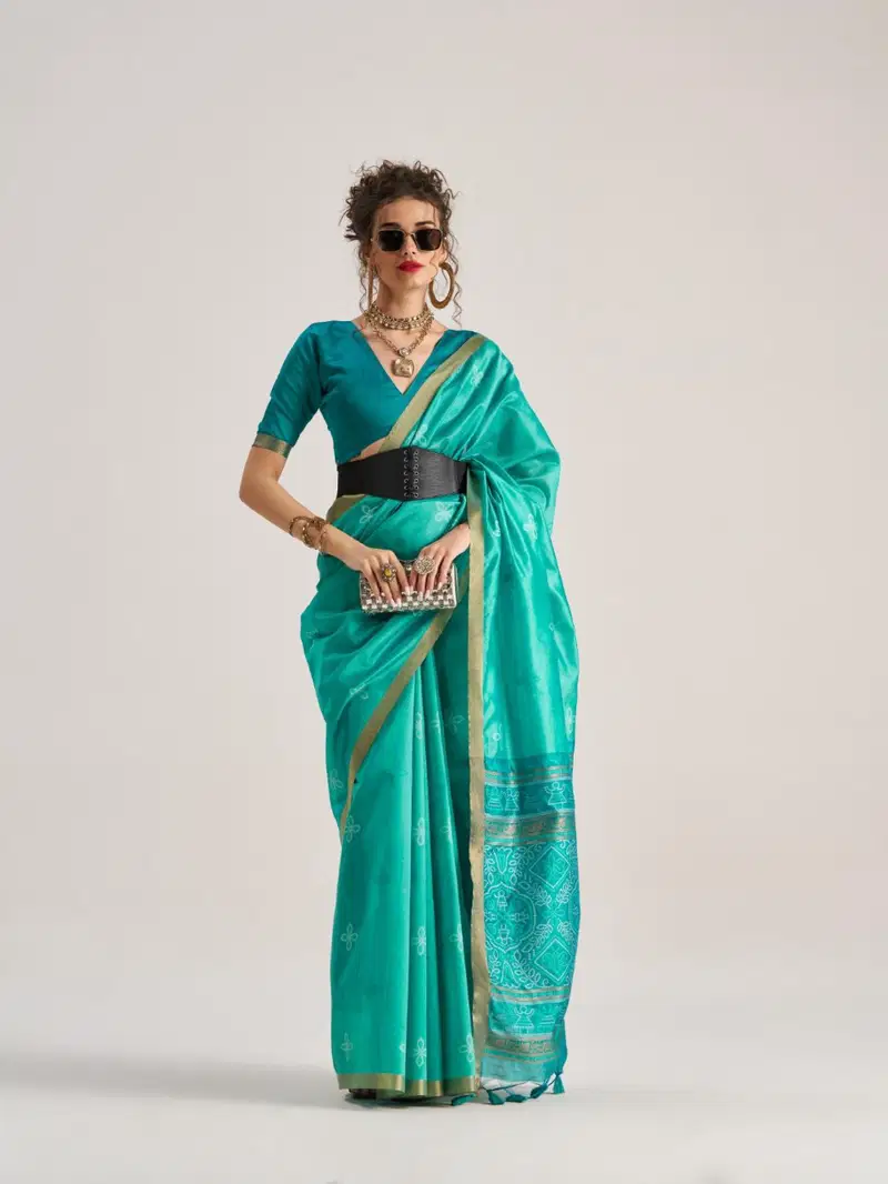 Bandhej Silk By Mono Poley Art Silk Patola Fancy Saree Wholesale In India